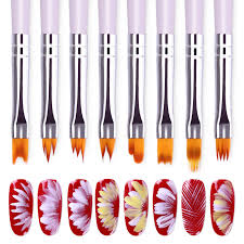 Nail Art Gradient Design Acrylic Brush Painting Flower Uv Gel Pen Brushes Tool Nail Art Brushes Flower Nail Art Nail Brushes
