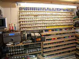 paint organization working area hobby desk work space