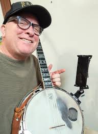 Banjo phone holder for lyrics and chords