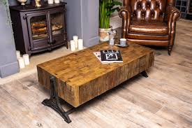 There was left over butcher block counter top so we turned the leftovers into a matching coffee table and end table. Industrial Style Coffee Table Reclaimed Pine