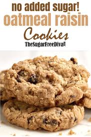 Also, you will need sugar free chocolate chips, which you can find here. No Sugar Added Oatmeal And Raisin Cookies Sugarfree Cookie Recipe Homemade Oatmeal Sugar Free Cookie Recipes Sugar Free Oatmeal Cookies Sugar Free Oatmeal