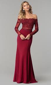 Long Off The Shoulder Prom Dress With Long Sleeves Long Sleeve Lace Evening Dress Formal Evening Dresses Long Lace Evening Dresses