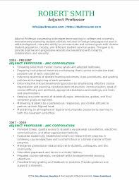 Maybe you would like to learn more about one of these? Adjunct Professor Resume Samples Qwikresume