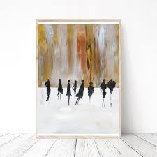 Abstract Black And White Watercolor Portrait Abstract Black Silhouettes Peoplefigures Silhouette Portrait Gold Bronze Black White Abstract Painting Musta Painting Abstract Painting Abstract Canvas