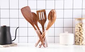 Brown rectangular wooden kitchen utensil set, for home ₹ 42/set. Amazon Com Healthy Cooking Utensils Set Tmkit Wooden Cooking Tools And Storage Wooden Barrel Natural Nonstick Hard Wood Spatula And Spoons Durable Eco Friendly And Safe Kitchen Cooking Spoon Set Of 6 Kitchen