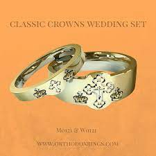 Orthodox Christian Matched Wedding Bands Set These Wedding Rings Feature A Beautiful Orthodox Christia Matching Wedding Band Sets Wedding Matches Wedding Sets
