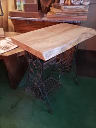 I went through a dry spell,not getting any sewing machines, then found myself with 3 of them. Buy Hand Crafted Maple Singer Sewing Machine Base Table Live Edge Made To Order From Woodrich Custommade Com