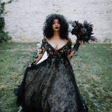 Black Wedding Dress Lace Black Wedding Dress Black Lace Wedding Dress Black Wedding Dresses Goth Wedding Dresses