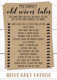 Rustic Kraft Old Wives Tales Game Template Country Baby Shower Coed Baby Shower Baby Shower Games Coed