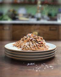 Veggie Bolognese Loadsa Veg Lentils Parmesan The Happy Foodie Recipe Food Jamie Oliver Recipes Jamie Oliver