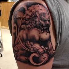 18) half arm onto the shoulder foo dog with vibrant colors that. 40 Foo Dog Tattoo Designs For You