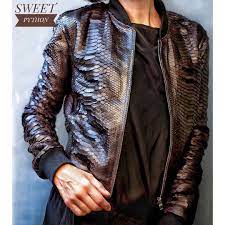 Sweet Python On Instagram Genuine Python Leather Bomber Leather Jacket Leather Bomber Leather Coat