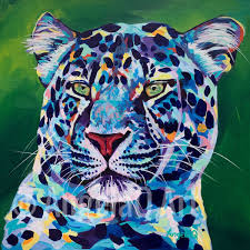 Gaze Leopard Painting Leopard Art Portrait Painting