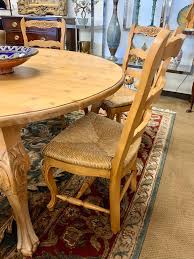 Maybe you would like to learn more about one of these? Carved Pine Farm Table And Six Matching Chairs Round Farmhouse Dining Set For Sale At 1stdibs