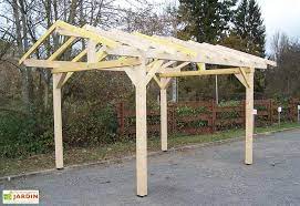Carport Bois Toit 2 Pentes Pour Tuiles Sans Couverture 5 X 3 5 M Carport Bois Ports De Voiture Abri Voiture