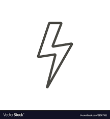 Thunder Icon Line Lightning Bolt Symbol Royalty Free Vector