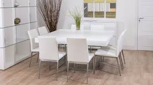 The small rectangle table accommodates 3 chairs and one bench that can seat 2 people. Luxury Modern Square Dining Table For 8 Novocom Top