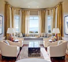 Next in our curtain window ideas list is monochrome window curtains. The Beautiful And Fascinating World Of Bay Window Decorating Ideas Living Room Nook Seat Design Living Room Windows