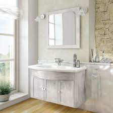 Mobile Bagno Decape Tiffany Cm 114x62 5 Grigio Arredo Sospeso Con Specchio E Due Applique Inclusi Mobile Bagno Toeletta Bagno Arredamento