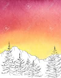 We would like to show you a description here but the site won't allow us. Mountain Silhouettes On Watercolor Painted Sky Sunset Stock Photo Picture And Royalty Free Image Image 104123087