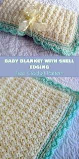 Baby Blanket With Shell Edging Crochet Baby Blanket Edging Crochet Baby Blanket Beginner Crochet Blanket Edging