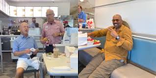 Broderick stephen harvey is an american television and radio presenter, actor, author, businessman, and former standup comedian. Kanye West And Steve Harvey Had Lunch With The Ceo Of Chick Fil A
