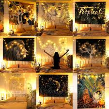These lights make great accessories for your bedroom furniture, try hanging them on your bed, curtains, photo holder, or wall! Led Lights Wall Hanging Cloth Tapestry Decoration Bedroom Background Fabric Home Decoration Lights Curtain With Led String Lights Fairy Lights Garland Shopee Malaysia