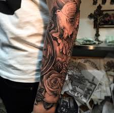 Eyeing to be one amongst the stylish and fashionable? Black Grey Shading Bird Tattoo Sleeves Half Sleeve Tattoos Designs Floral Tattoo Sleeve