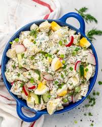 Add the diced potatoes, celery and onions to the mixture and stir until everything is coated. Healthy Potato Salad Recipe No Mayo Healthy Fitness Meals
