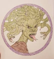 You can use the coloring pages freely without the need of paying. Completed The Medusa S Coloring From The Percy Jackson S Coloring Book Camphalfblood