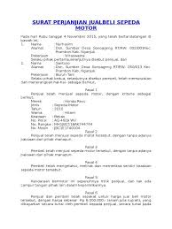 Surat perjanjian jual beli motosikal. Contoh Surat Jual Beli Motor Format Word Doc Download Gratis