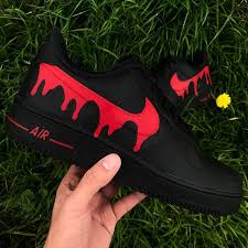 Red Drip Air Force 1 Custom The Custom Movement In 2020 Red Nike Shoes Trendy Outfits Shoes Custom Shoes Diy