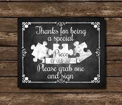 200 piece guest puzzle or 150 piece wedding guest book puzzle featuring large and extra large puzzle pieces. Puzzle Piece Guestbook Chalkboard Wedding Sign Diy Download And Print Printable File Thank Wedding Chalkboard Signs Puzzle Guest Book Wedding Wedding Puzzle