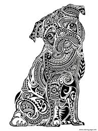 Identify 15 different creatures in these animal coloring sheets. Dogs Coloring Pages Difficult Adult Coloring Home