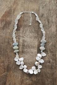 Labradorite Pearl And Aquamarine Statement Necklace Chunky Natural Stone Necklace Elegant Grey Blu Raw Gemstone Jewelry Custom Earrings Black Diamond Jewelry