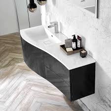 Elation Kiyo 1200mm Lh Wall Hung Graphite Gloss Vanity Unit Basin