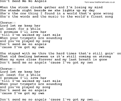 Don T Send Me No Angels By George Jones Counrty Song Lyrics George Jones Song Lyrics And Chords Lyrics And Chords