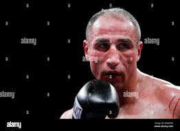 A bloody super middleweight boxer Arthur Abraham of Germany in the eight  round against Andre Dirrell at the Super Six World Boxing Classic at Joe  Louis Arena in Detroit, Michigan, USA, on