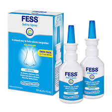 Saline nasal spray is a common treatment for sinus congestion caused by allergies or colds. Fess Original Nasal Spray Fess