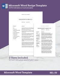 Entdecke rezepte, einrichtungsideen, stilinterpretationen und andere ideen zum ausprobieren. Microsoft Word Druckbare Rezeptvorlage 85 X 11 Etsy