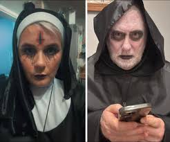 The Nun Halloween Decor Upside Down Cross