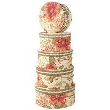 Amazon Com Jennifer Taylor Brianza 5 Piece Set Hat Box Largest 15 1 2 Inch Diameter By 7 Inch Height Home K Vintage Hat Boxes Decorative Boxes Vintage Box