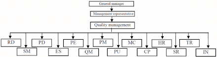 organizational structure chart of quality management