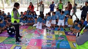Meriahkan Hari Anak Polantas Polres Tangsel Main Ular Tangga Bersama Siswa Tk Tribun Jakarta