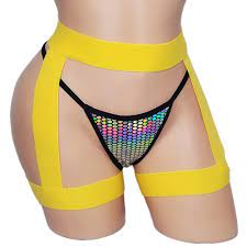 Amazon.com: XOTICVILLE| Yellow Bandage Garter Belt, Exotic DanceWear, Rave  Wear, Stripper Outfits, BDSM, Elastic Leg Bands, Suspender Straps Belt  (X-Small) : Handmade Products