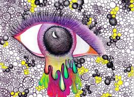 Trippy Psychedelic Eye Mixed Media Drawing Print Trippy Eye Eye Drawing Funky Art