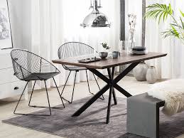 Dining Table 140 X 80 Cm Dark Wood With