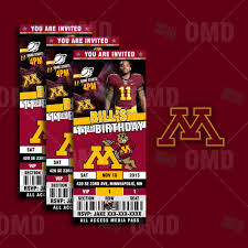 minnesota golden gophers sports party invitations football