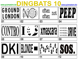 One in a million dingbats level 2 mind matter answers: Dingbats