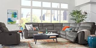 Hosford Dark Gray 7 Pc Power Reclining Sectional Reclining Sectional Power Recliners Living Room Sets Furniture